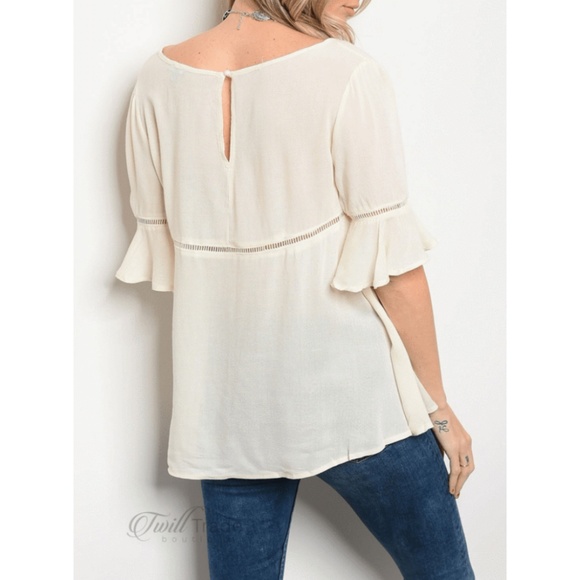 Ivory Peasant Blouse {Chloah} - Picture 2 of 3